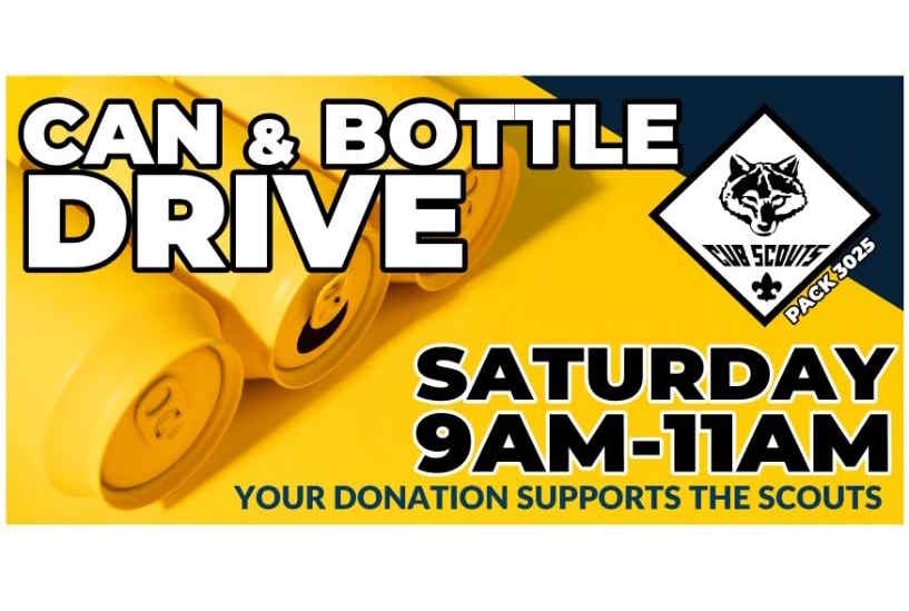 Bags of collected aluminum cans and plastic bottles ready for recycling